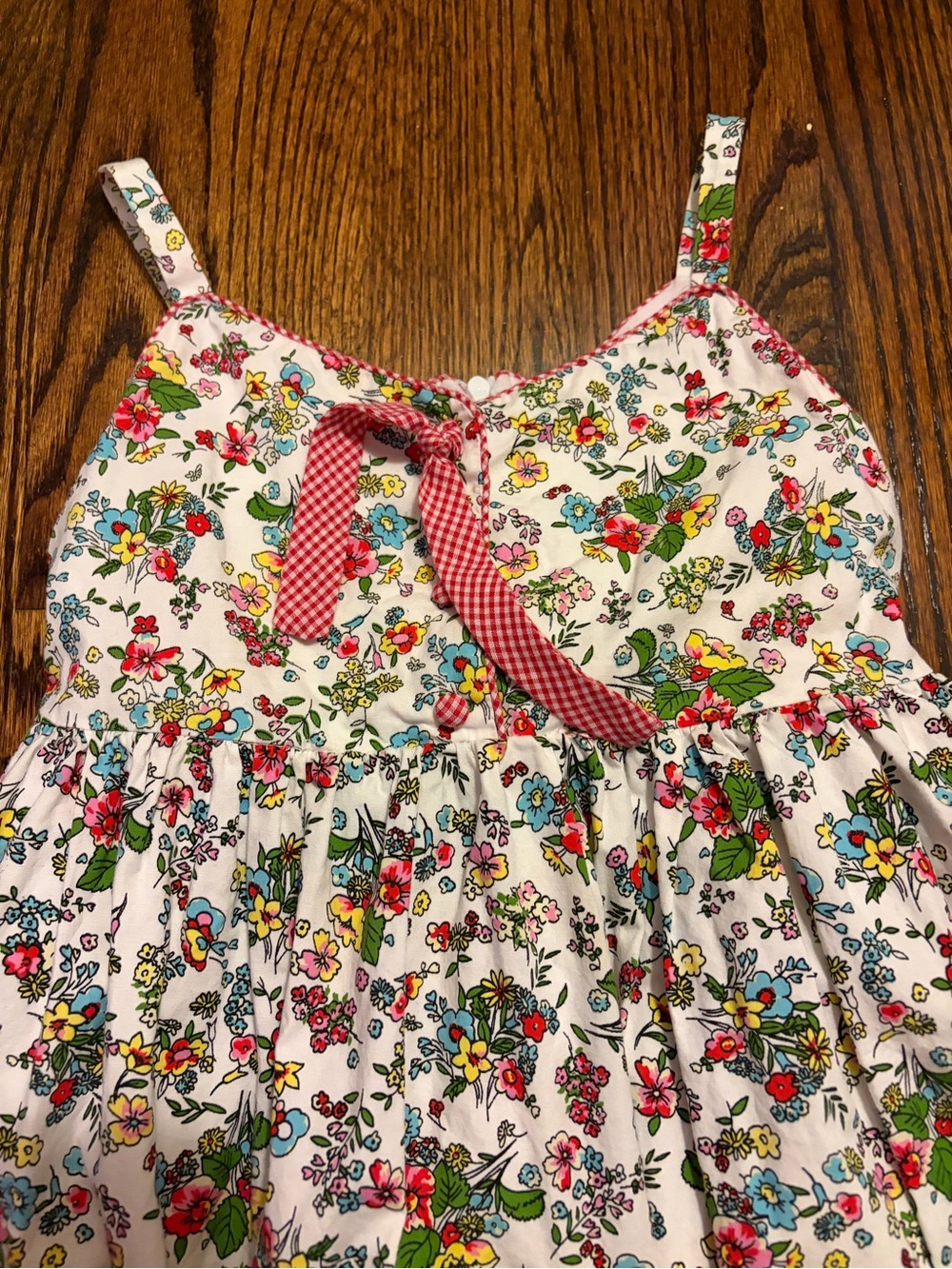 GIRLS SIZE 6 FLORAL RUFFLE DRESS WITH TRIM - Picture 3 of 5